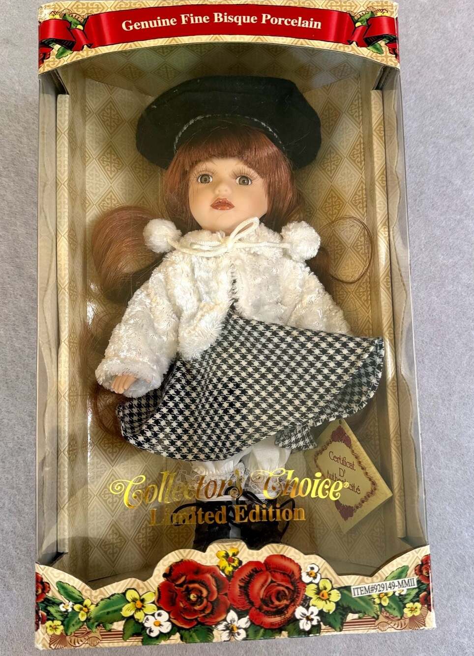 Collector’s Choice Dan Dee Porcelain Doll #929149 9” Limited Edition w/ Box COA